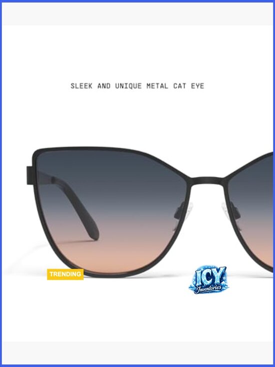 Oversized Cat Eye Sunglasses, UV Protected Metal Frame, Universal Fit main image 4